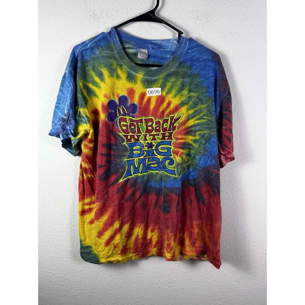 Vintage 90s McDonalds Get Back With Big Mac Tie Dye Shirt Mens XL T-Shirt